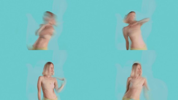 舞蹈的女性形象的视频与额外的超现实效果