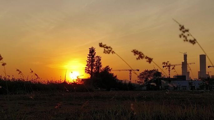 夕阳 日落 太阳 天空 傍晚