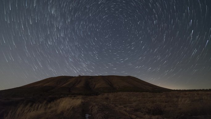 大同火山地质公园狼窝山星空延时