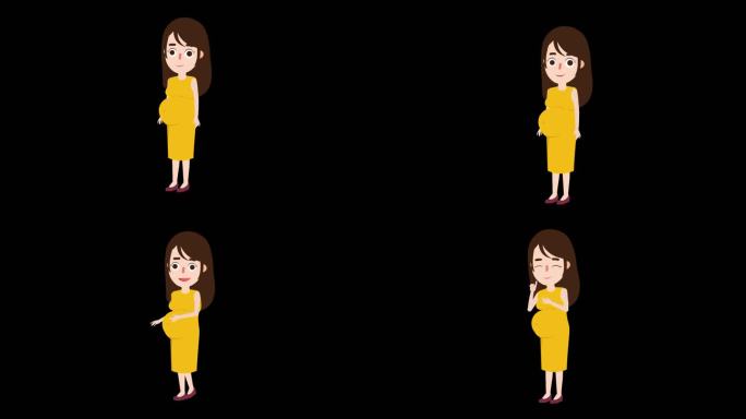 孕妇卡通24种表情跑介绍说话带通道mg