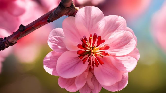 粉色花朵花儿唯美梦幻意境春天花海花季