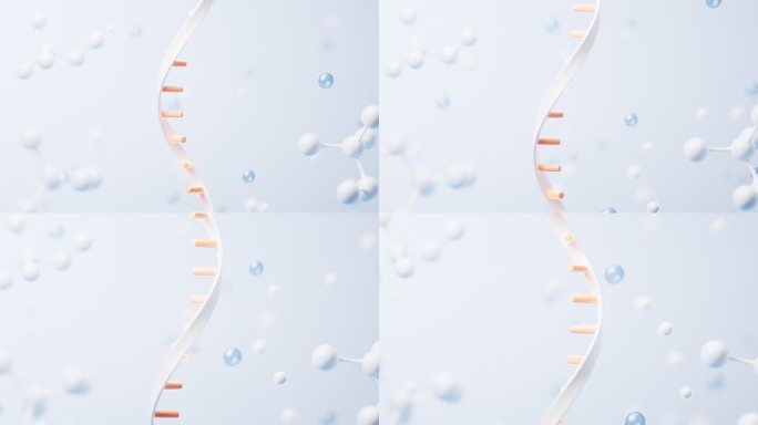 生物科技概念RNA基因3D渲染