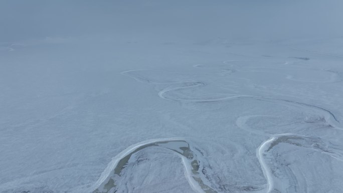 莫尔格勒河冬季草原雪景