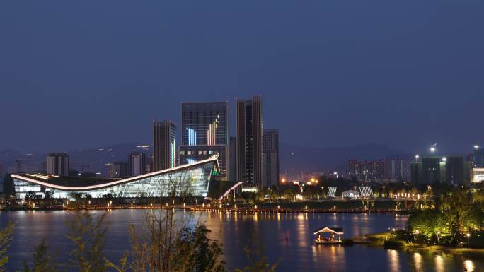 东安湖 公园 夜景 游玩 夏夜 日转夜