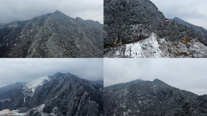 从千佛山看济南城冬日雪景航拍