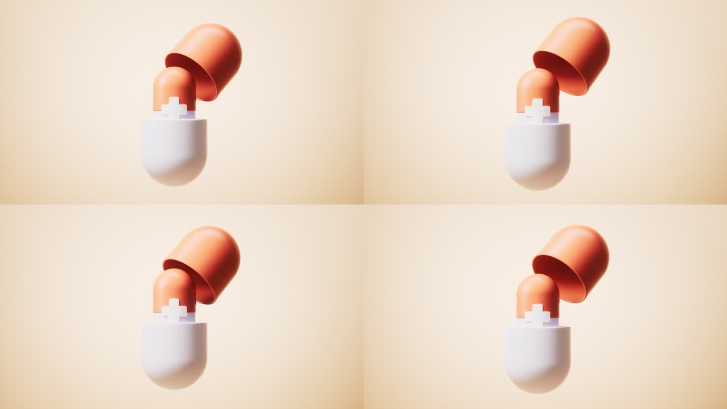 生物医药制药胶囊循环动画3D渲染