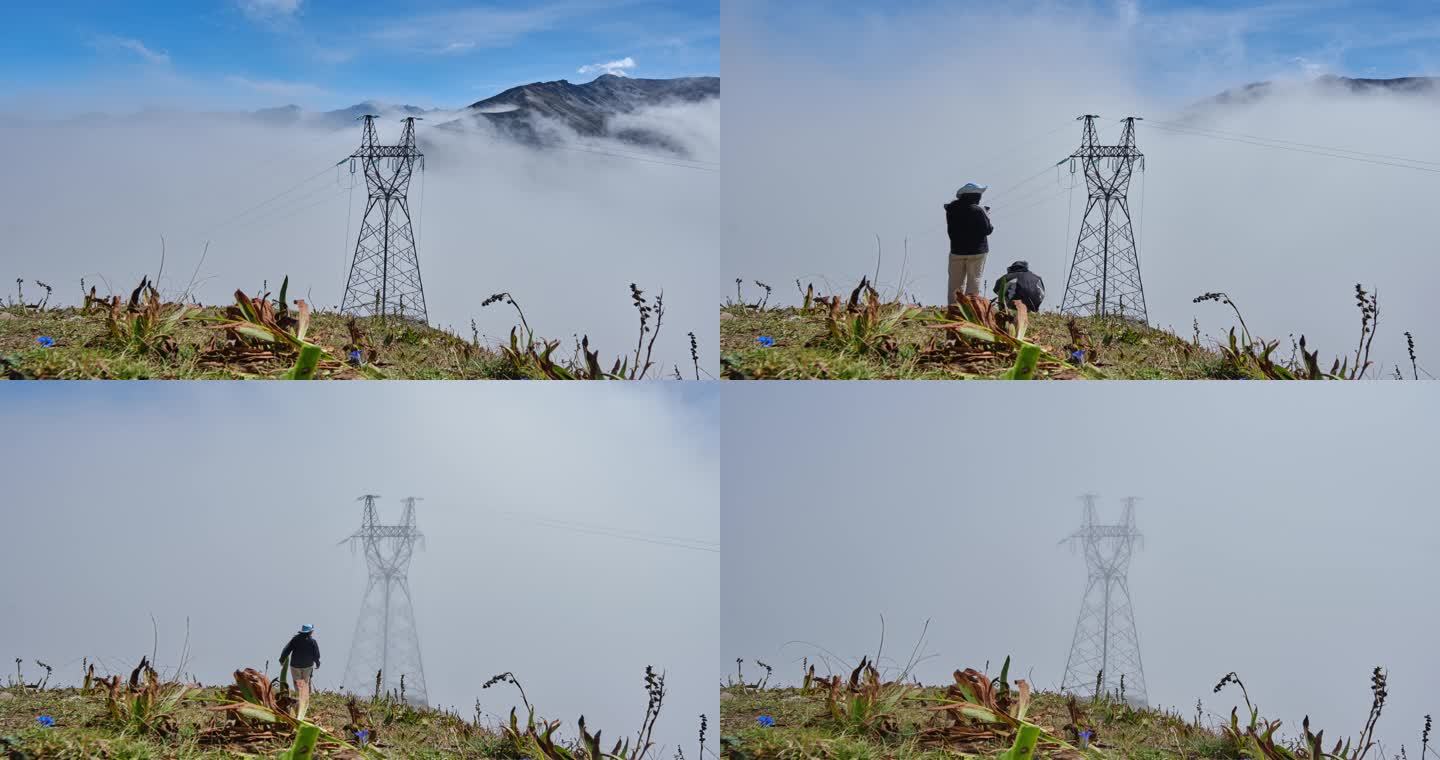 大气雪山电塔延时