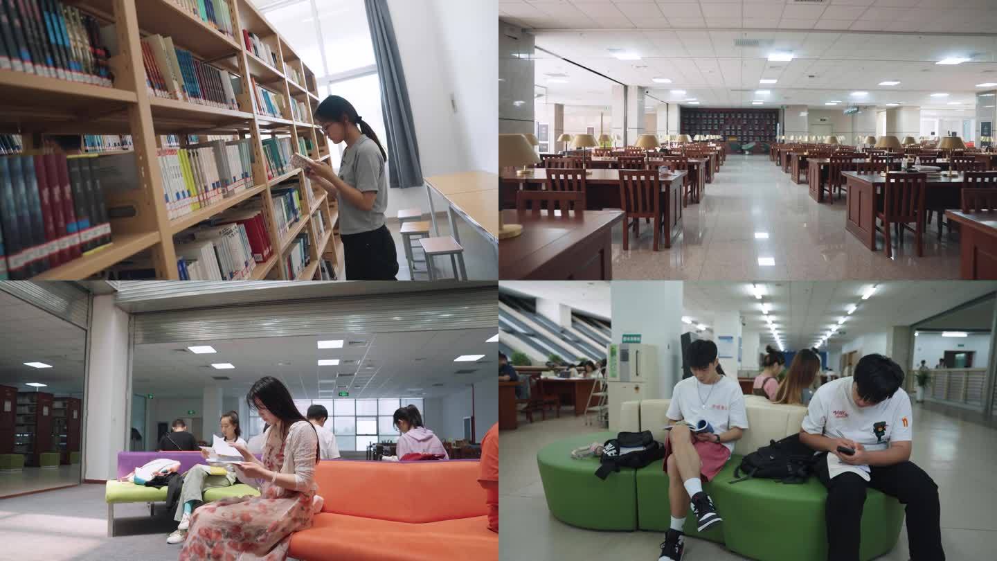图书馆大学生看书学习