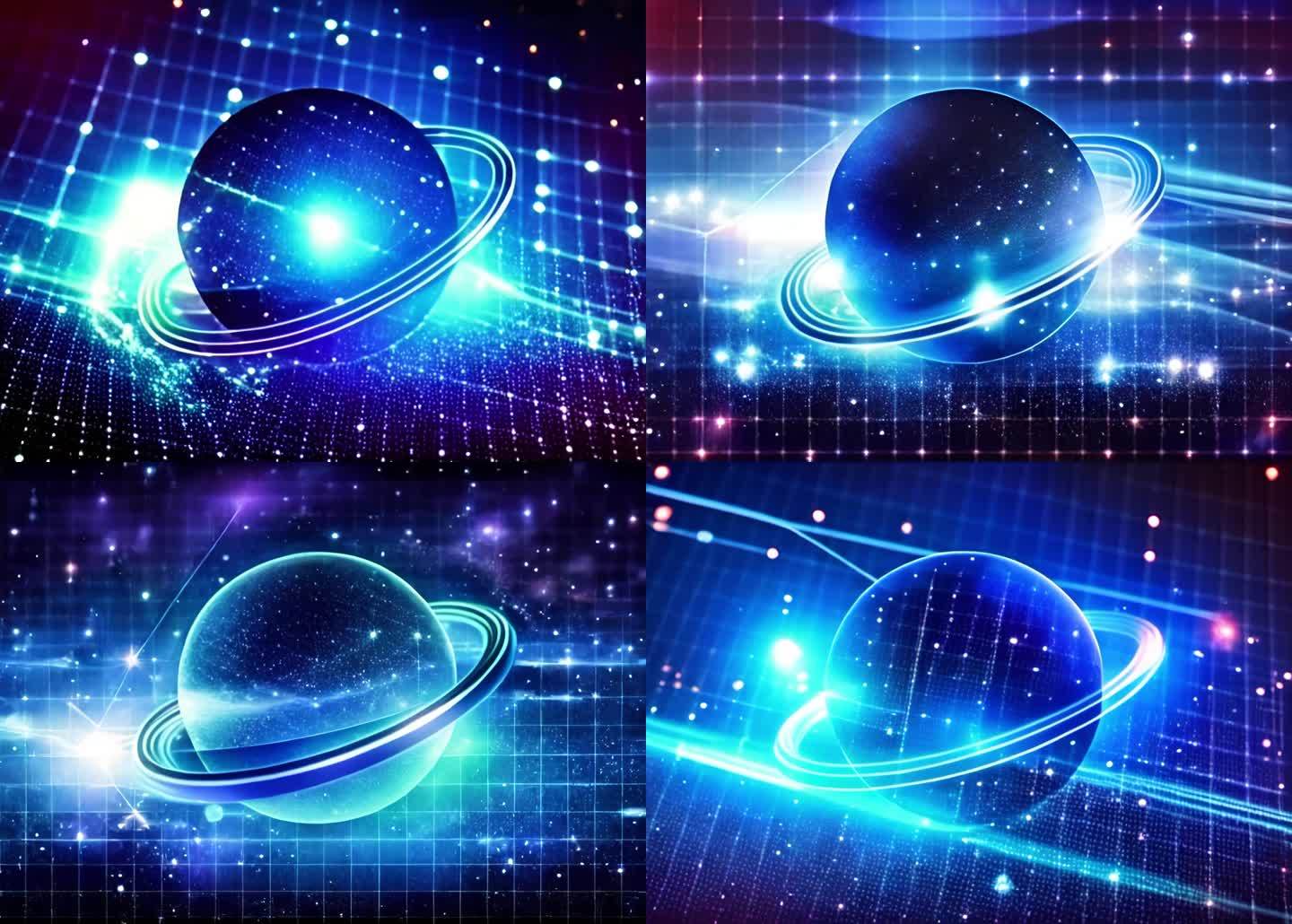球体圆环类星体发光特效旋转素材合集