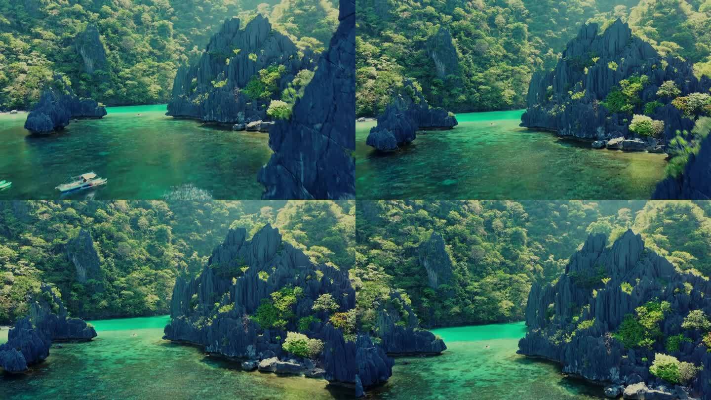 鸟瞰米尼洛克岛的岩石