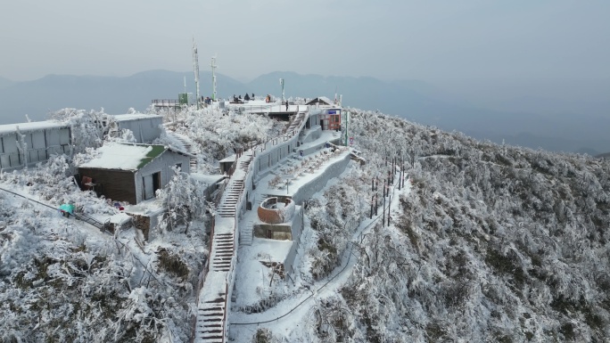 杭州鸬鸟山旗子岗冰雪世界航拍