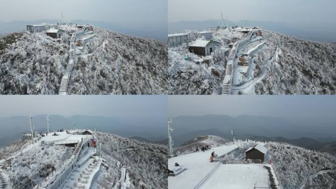 杭州鸬鸟山旗子岗冰雪世界航拍