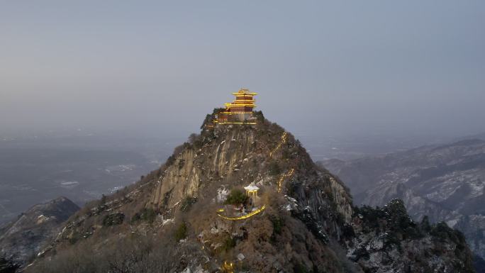 秦岭南五台灵应台夜景蓝天白云航拍41