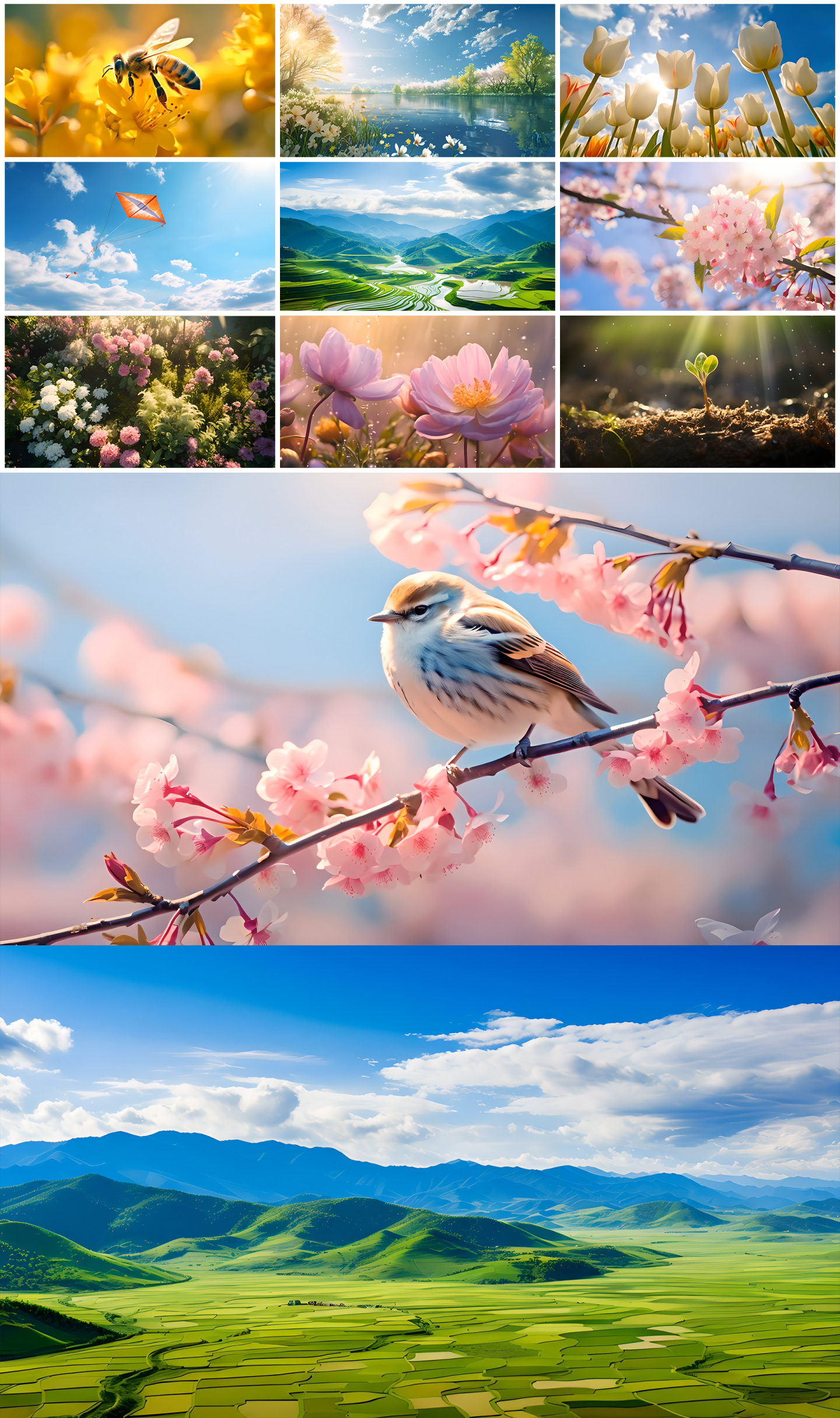春天风景鸟语花香