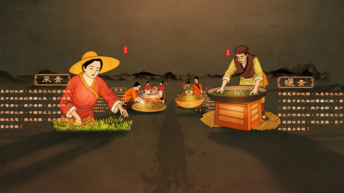 4K中国风茶道茶文化古法工艺流程AE模版