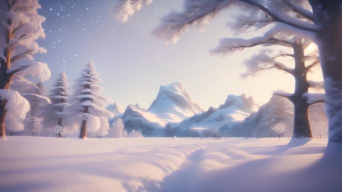 唯美雪景童话世界