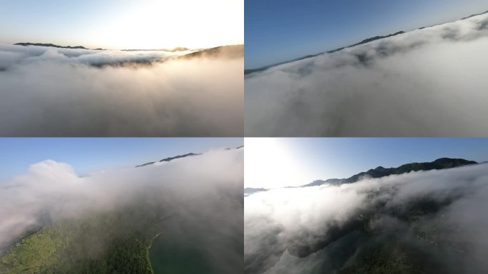 航拍商洛松朵山云海