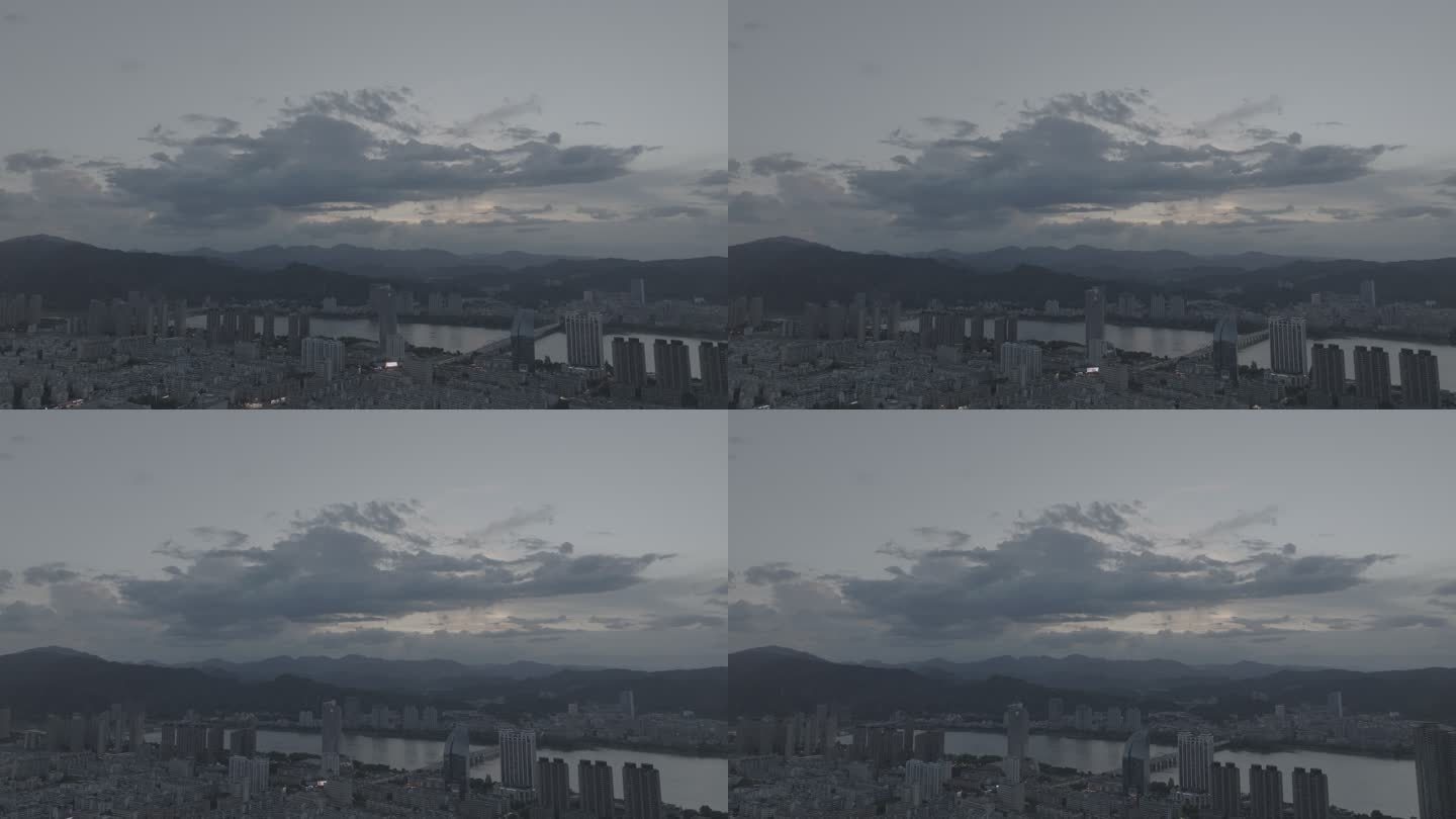 航拍富春江上奇形怪状的云D-log原片