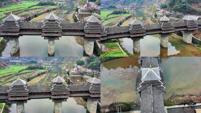 侗族文化活化石古村落建筑风雨桥