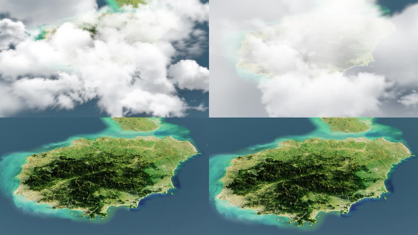 海南岛三维地图（俯冲穿云）