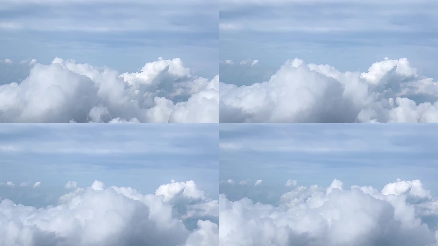 飞机上拍天空上的白云涌动