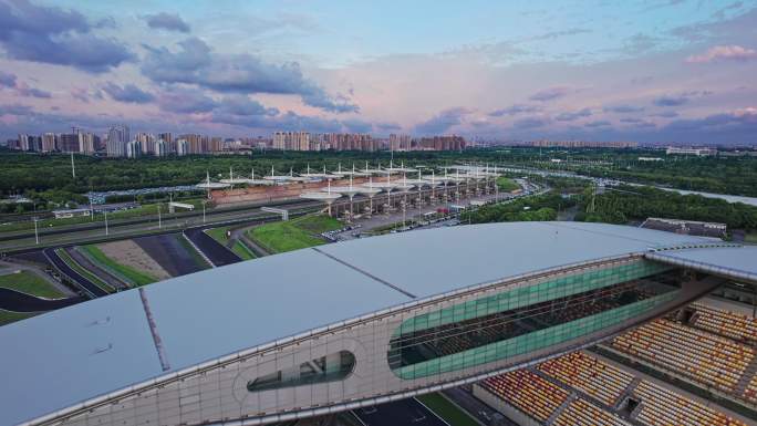 上海国际赛车场航拍空镜