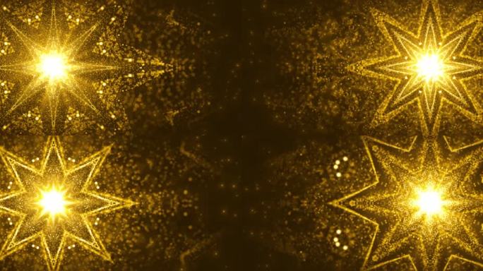6K金色粒子特色花纹舞台背景无缝循环