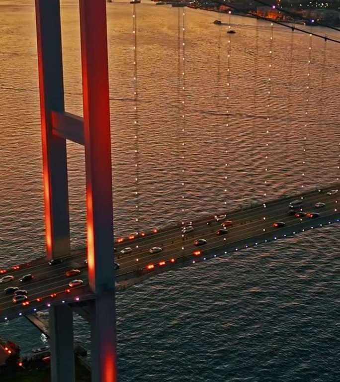 7月15日烈士桥和迷人的博斯普鲁斯海峡黄金时刻，#TemmuzŞehitlerKöprüsü， #T