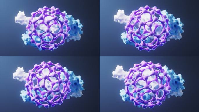 分子与蛋白质生物科技概念3D渲染