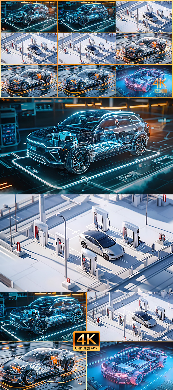 新能源车：纯电动汽车混合动力汽车 锂电池