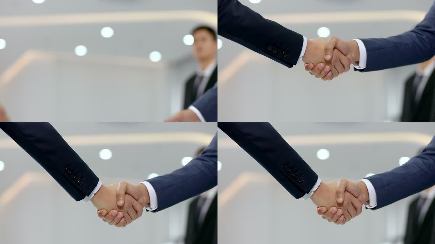 握手合作高端办公商务交流参观学习商务合作