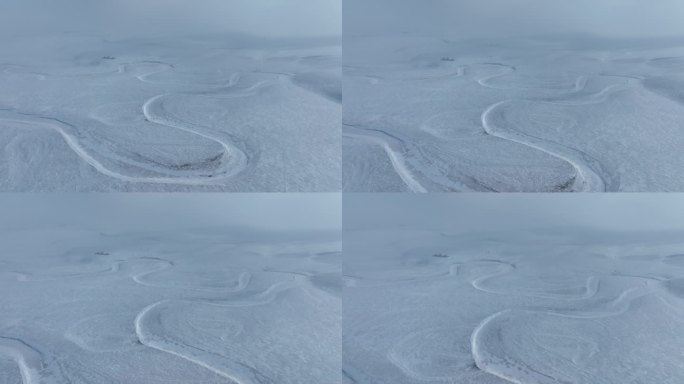 冬天莫尔格勒河雪原自然风光