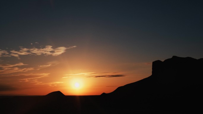 戈壁草原大红山唯美日落延时