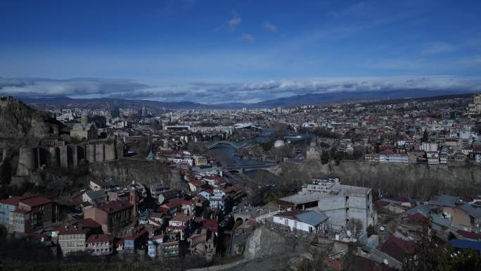 格鲁吉亚 欧洲小城 城市风光延时摄影