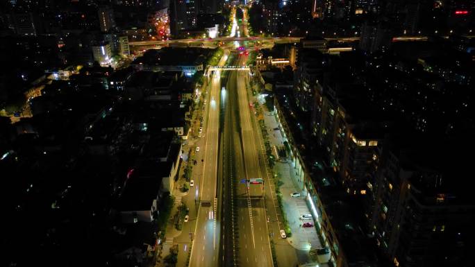 杭州西湖景区夜景车流延时