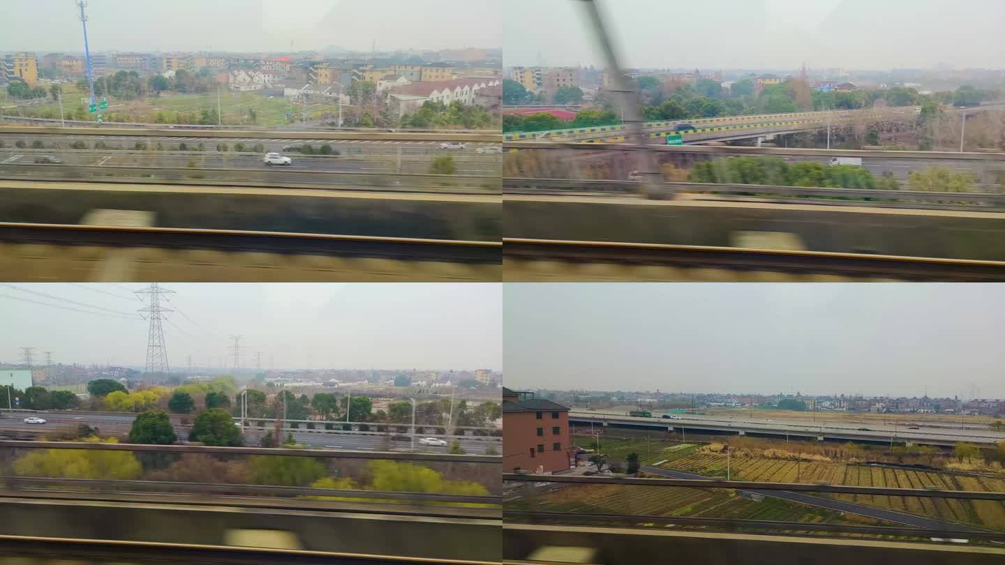 火车窗外的风景视频素材40