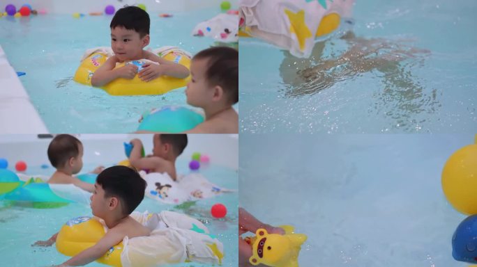 婴幼儿游泳小孩游泳宝宝游泳玩耍小朋友游泳