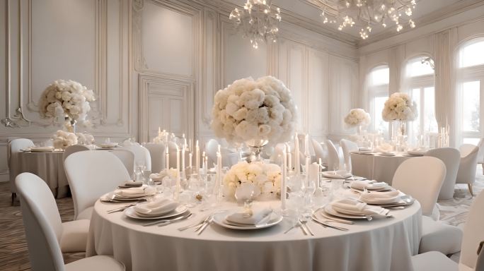 白色婚宴厅生日布置装饰气球