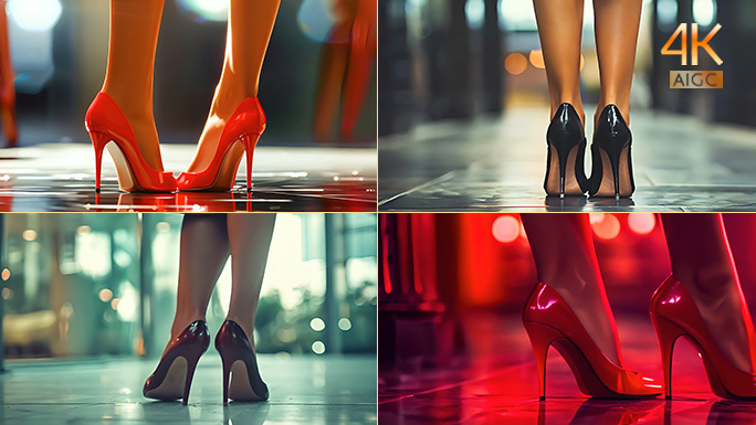 唯美诱惑高跟鞋 红色高跟鞋 穿高跟鞋女士