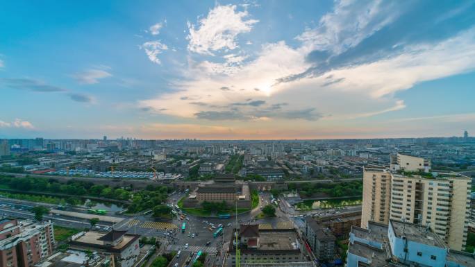 西安明城墙东门长乐门积雨云夏季延时