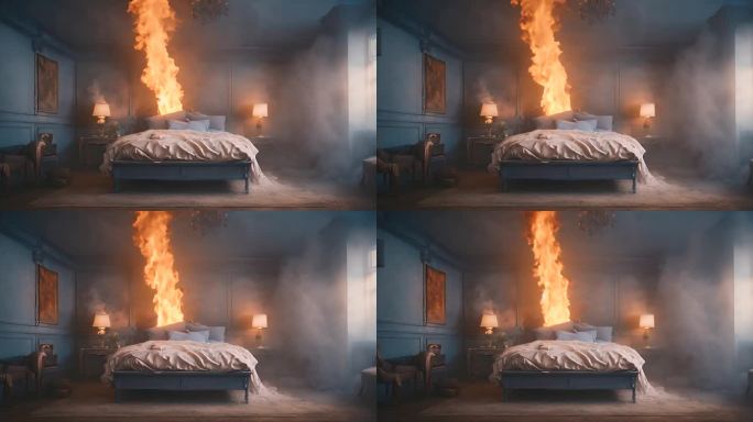 卧室着火 自燃火苗