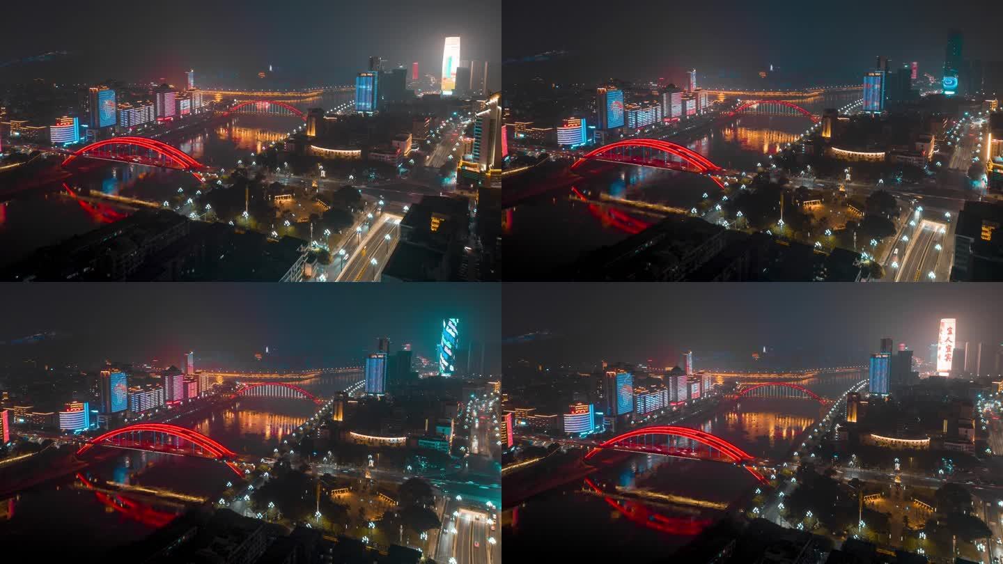 四川宜宾三江口夜景延时摄影