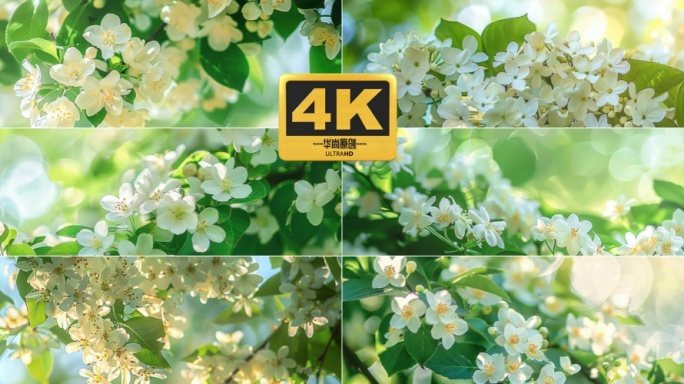 4k宽屏春季白花背景