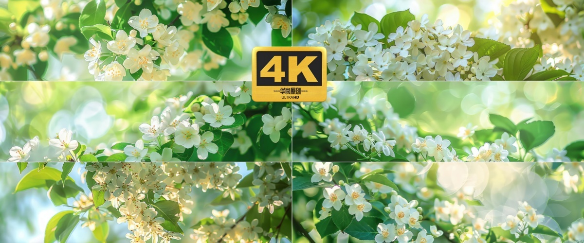 4k宽屏春季白花背景