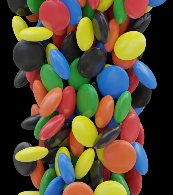 彩色巧克力糖果人像垂直视频动画过渡透明背景Alpha通道