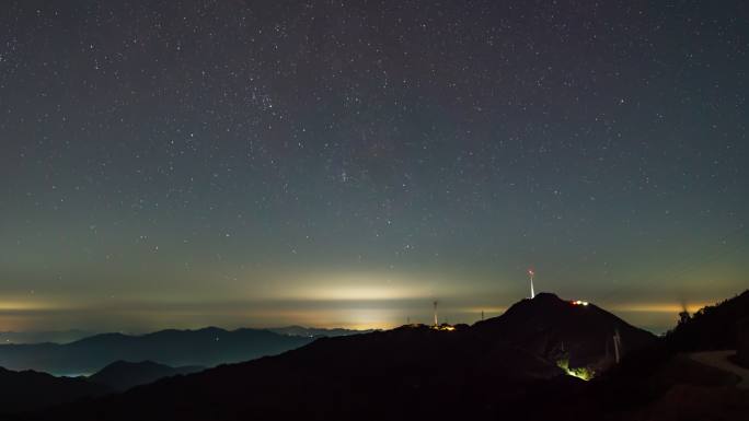 【8k正版素材】罗定风车山星空延时