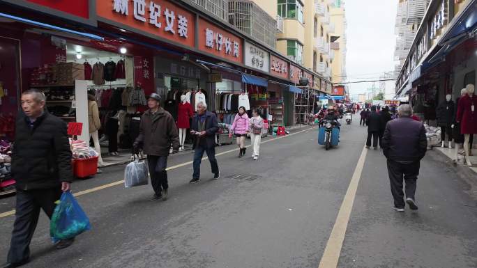 小县城市场商业街移动延时