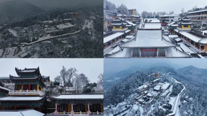 东方山弘化禅寺东昌阁雪景