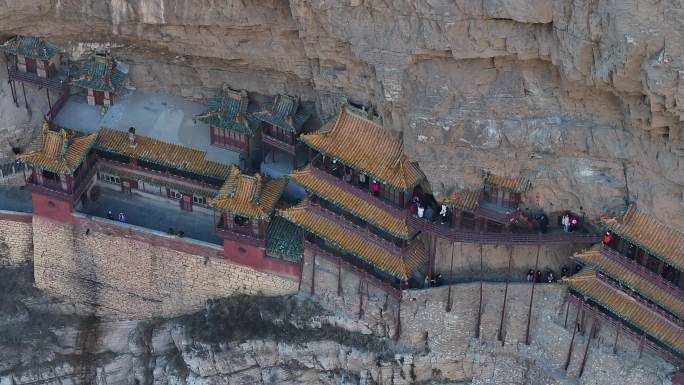 悬空寺大同宣传片素材山西文旅片头悬崖寺庙