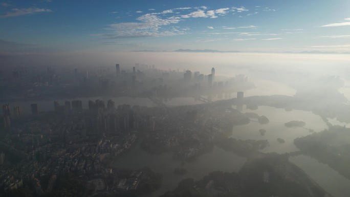 惠州市区云海航拍景观